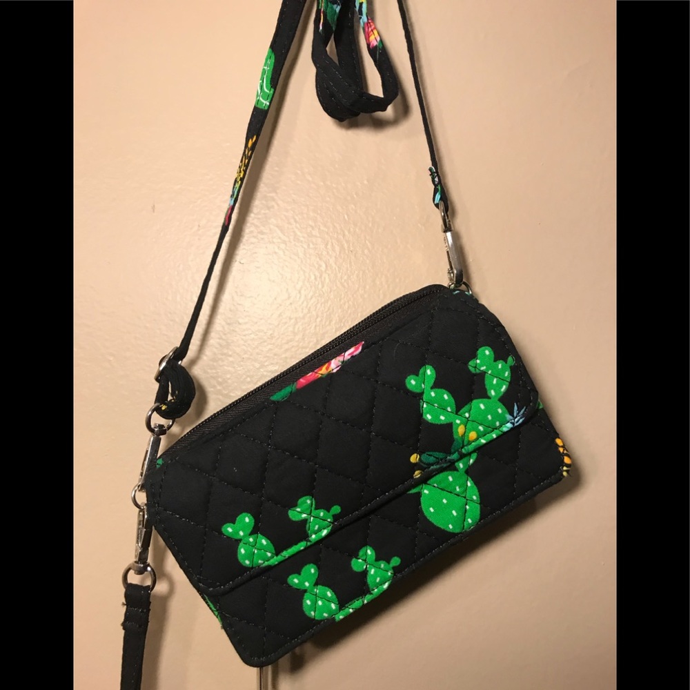 New canvas crossbody wallet bag black cactus NGIL
